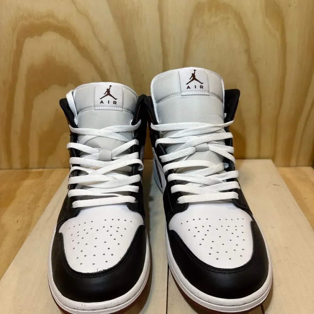 Air Jordan 1 Mid SE Men's Size 12 Shoes White/Dark Pony/Black, HF3216-102